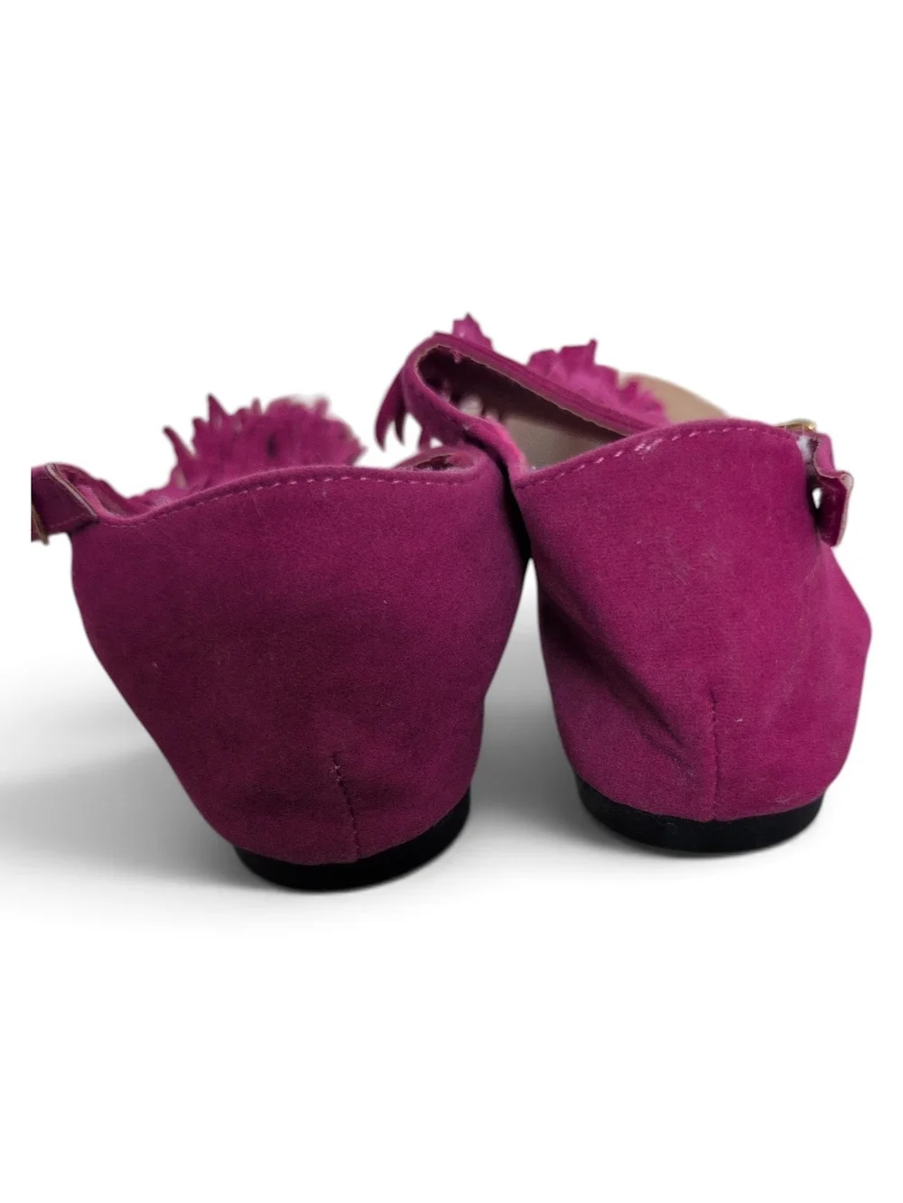 bebe Fuchsia Fringe Thong Sandals